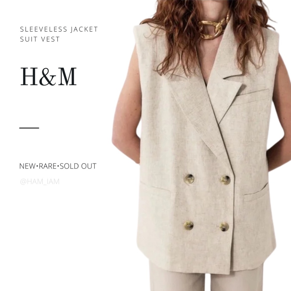 NEW SOLD OUT H&M Sleeveless Jacket - Double Breasted Suit Vest